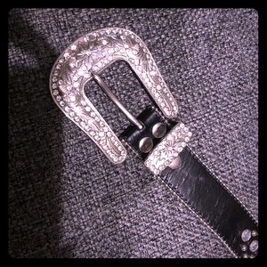 Black Gem Stone Horseshoe Belt